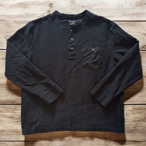 UNTUCKit 3-Button Thermal Knit Pima Cotton Waffle Long-Sleeve Henley Size XL